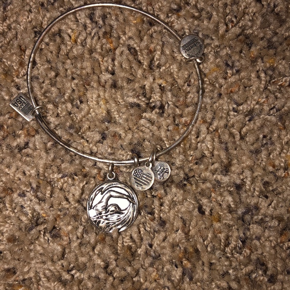 ALEX AND ANI swimmer stackable silver bracelet
